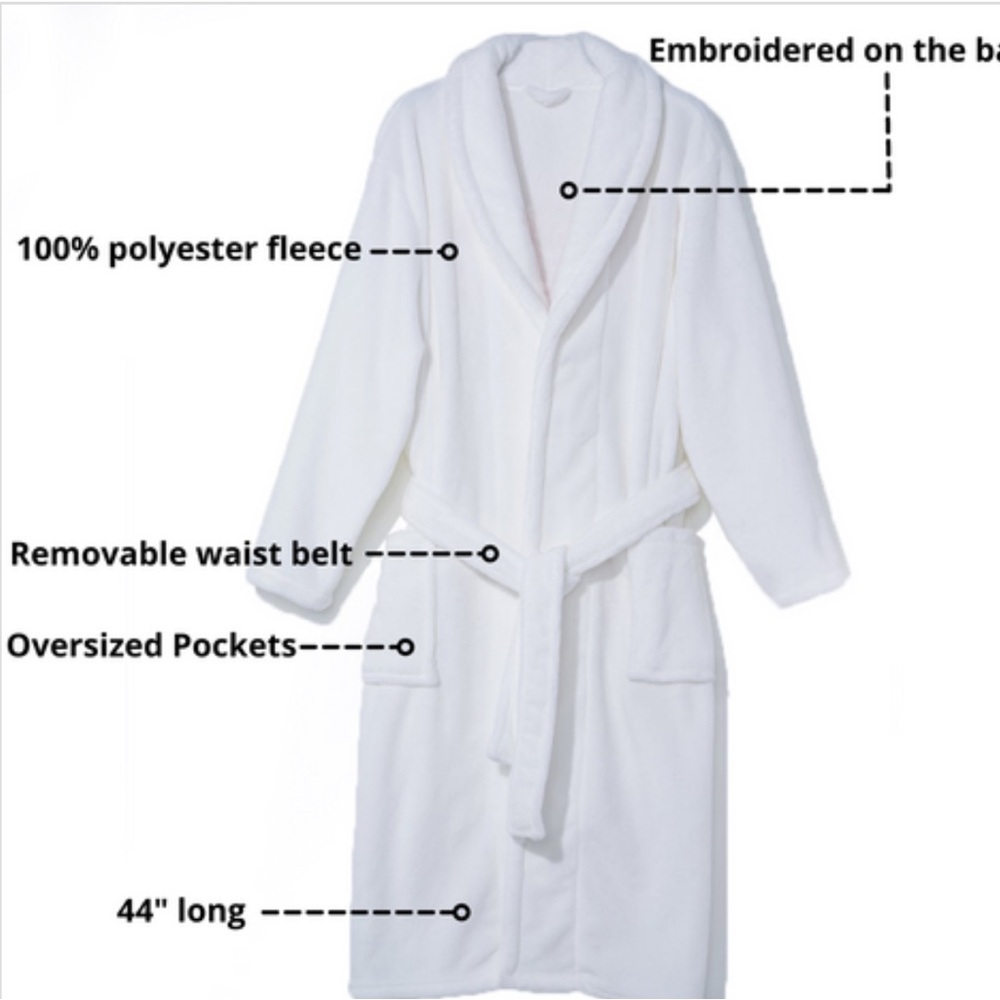 COCUS POCUS WHITE PLUSH ROBE - Picture 6 of 7